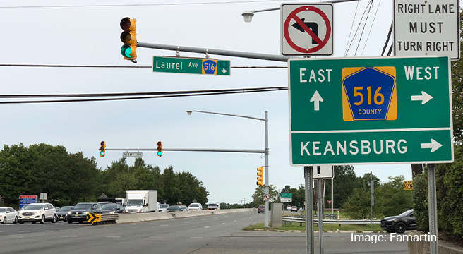 Photo: Traffic sign with text Keansburg